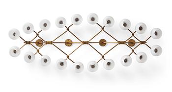 Hans Bergström, a rare and monumental ceiling lamp, ateljé Lyktan, Sweden, 1940-50s.