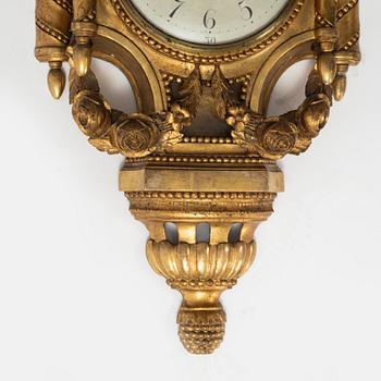 Väggpendyl, signerad Johan Ryberg, Stockholm, gustaviansk, sent 1700-tal.