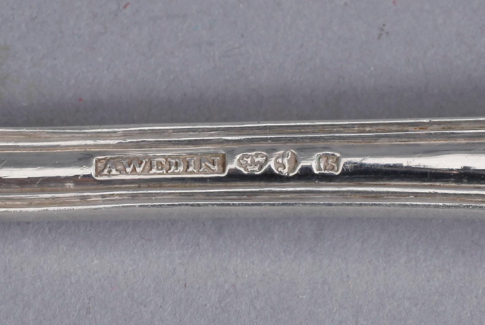 MATSKEDAR, 5+3, silver, modell Engelsk snäck, bla Anders Wedin, Söderhamn, 1864-74. Tot ca 466 gram.