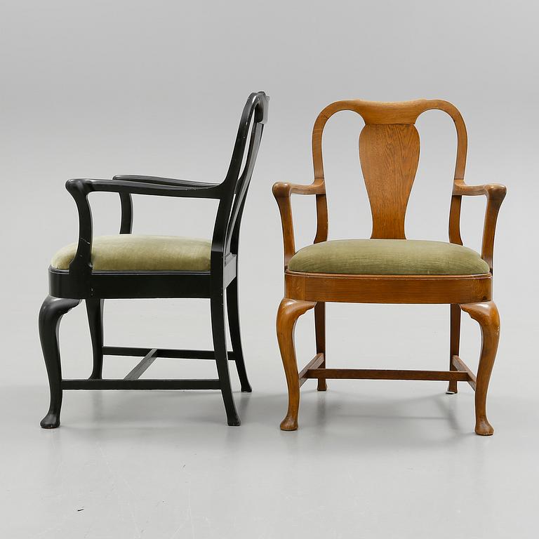 KARMSTOLAR, 2 st, rokokostil, 1900-talets första hälft.