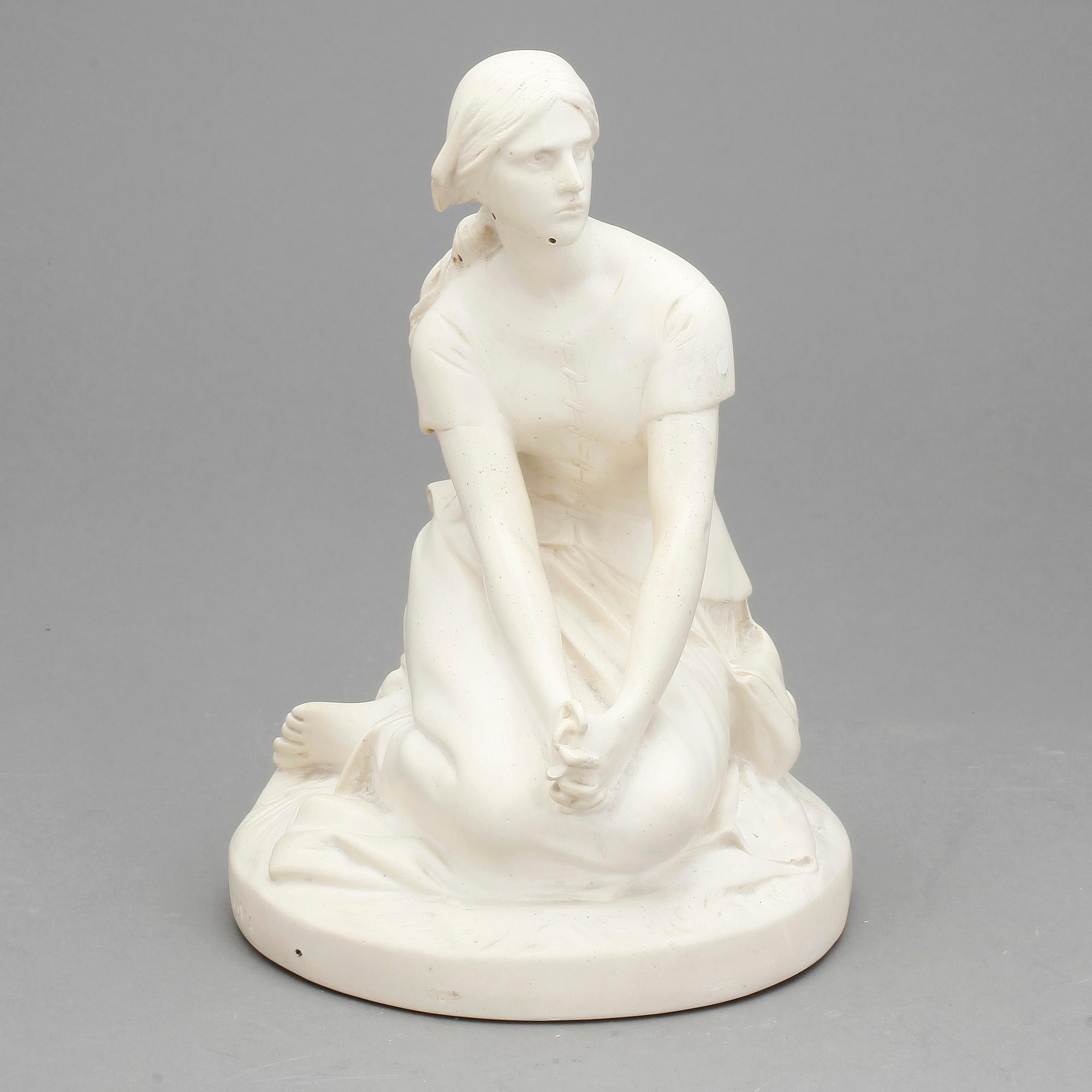 SKULPTUR, glaserad gips, okänd konstnär, signerad, 1900-tal.