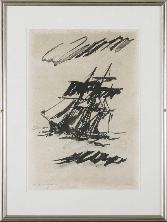 GÖSTA WERNER, 5 color lithographs, signed.