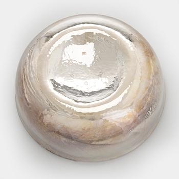 A set of three sterling silver and enamel bowls, maker's mark of A. Tillander, Turku 2005.