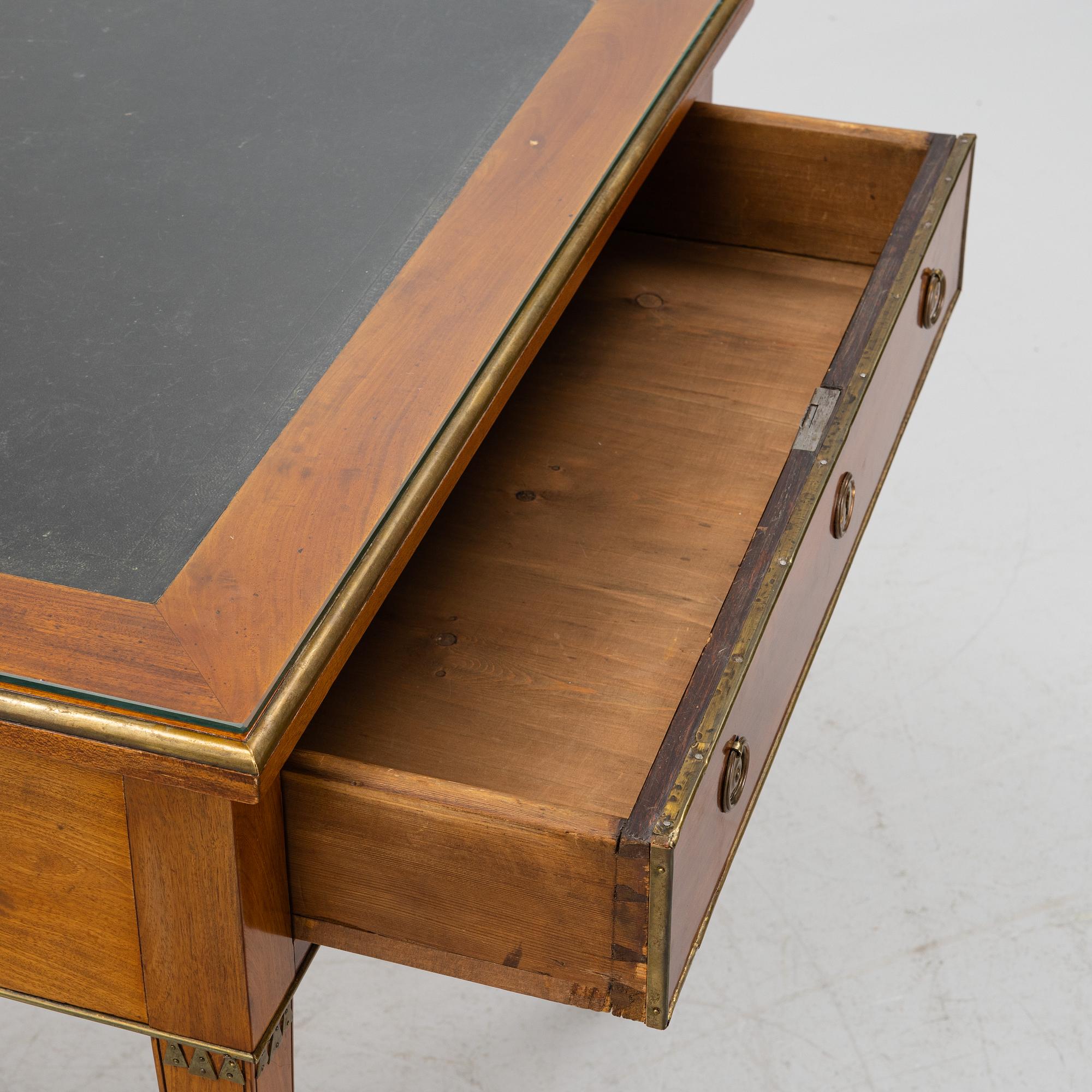 A late Gustavian style mahogny desk, late 19th century.