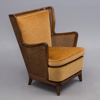 FÅTÖLJ, märkt Paul Boman Kunglig Svensk hovleverantör. Finland 1930-tal.