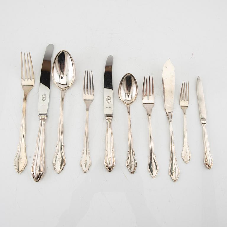 A Swedish 20th century set of 148 pcs of silver cutlery mark of O Larsson Landskrona 1930s, total weight 6920 grams.