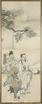 Målning, färg och tusch på papper. Japan, Okänd konstnär, Meiji perioden (1868-1912).