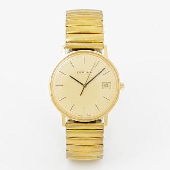 Certina, 18K gold, wristwatch, 33.5 mm.