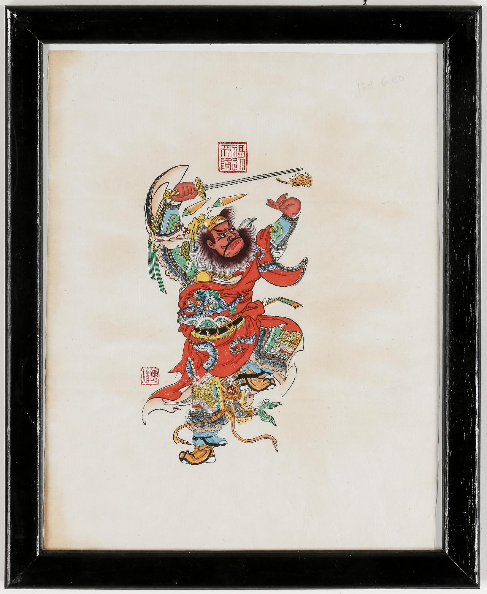 GOUACHER, ett par, Kina 1900-tal.