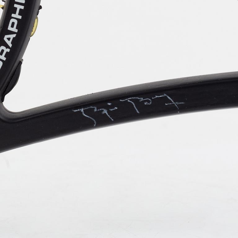 Tennisracket, Donnay. Signerad Björn Borg på ramen. Speciellt framtaget Borg Graphite racket.