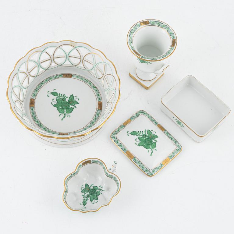 A 31-piece Chinese Bouquet/Green Apponyi porcelain mocha service, Herend, Hungary, mid 20th century.