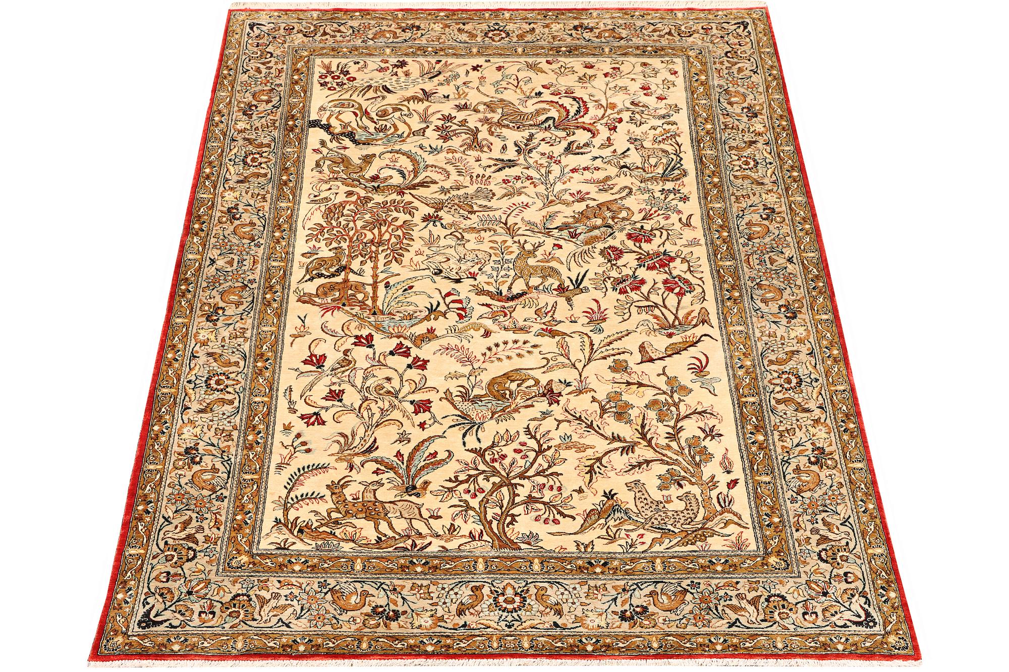 Matta, Ghom, silke, ca 207 x 136 cm.