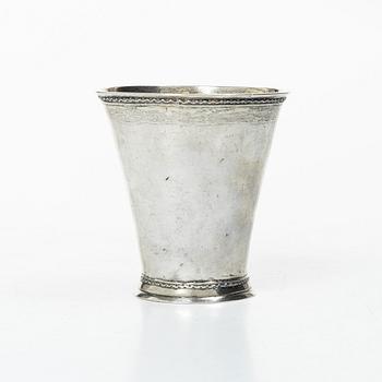 A Swedish silver Baroque beaker, mark of Anders Wibeck, Borås, 1728.