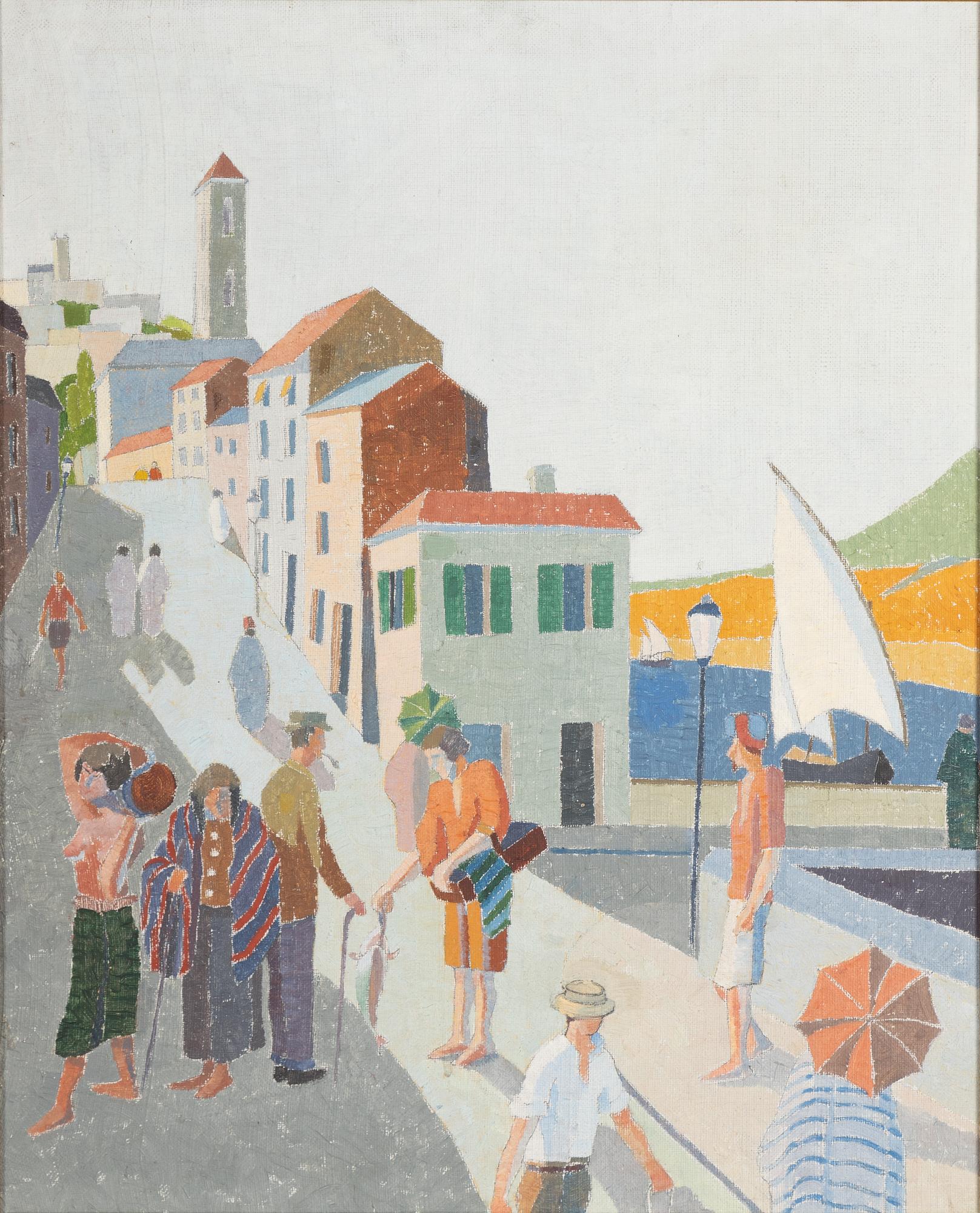 Helge Linden, olja på duk lagd på pannå, utförd 1927, osignerad.