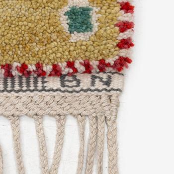 Barbro Nilsson, a 'Rabatten röd' carpet, knotted pile, 266 x 195 cm, signed AB MMF BN.