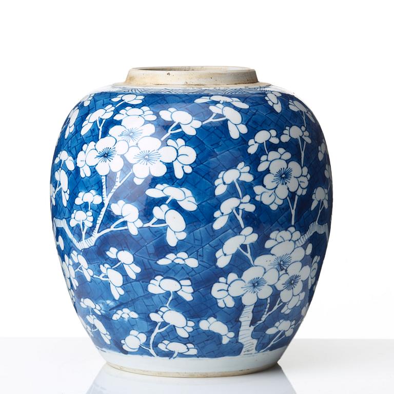 A blue and white jar, Qing  dynasty, Kangxi (1662-1722).