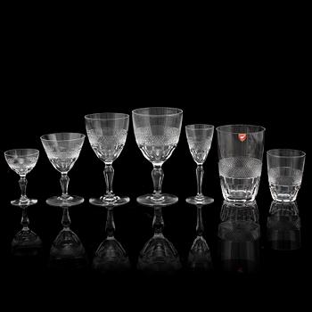 SERVIS, glas, 43 delar, "Rio", Orrefors, 1900-talets andra hälft.