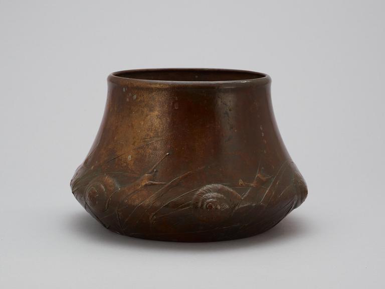 A Hugo Elmqvist Art Nouveau patinated bronze vase, Stockholm circa 1900.