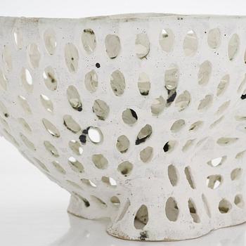 Kristina Riska, a ceramic 'Basket sculpture' signed KR.