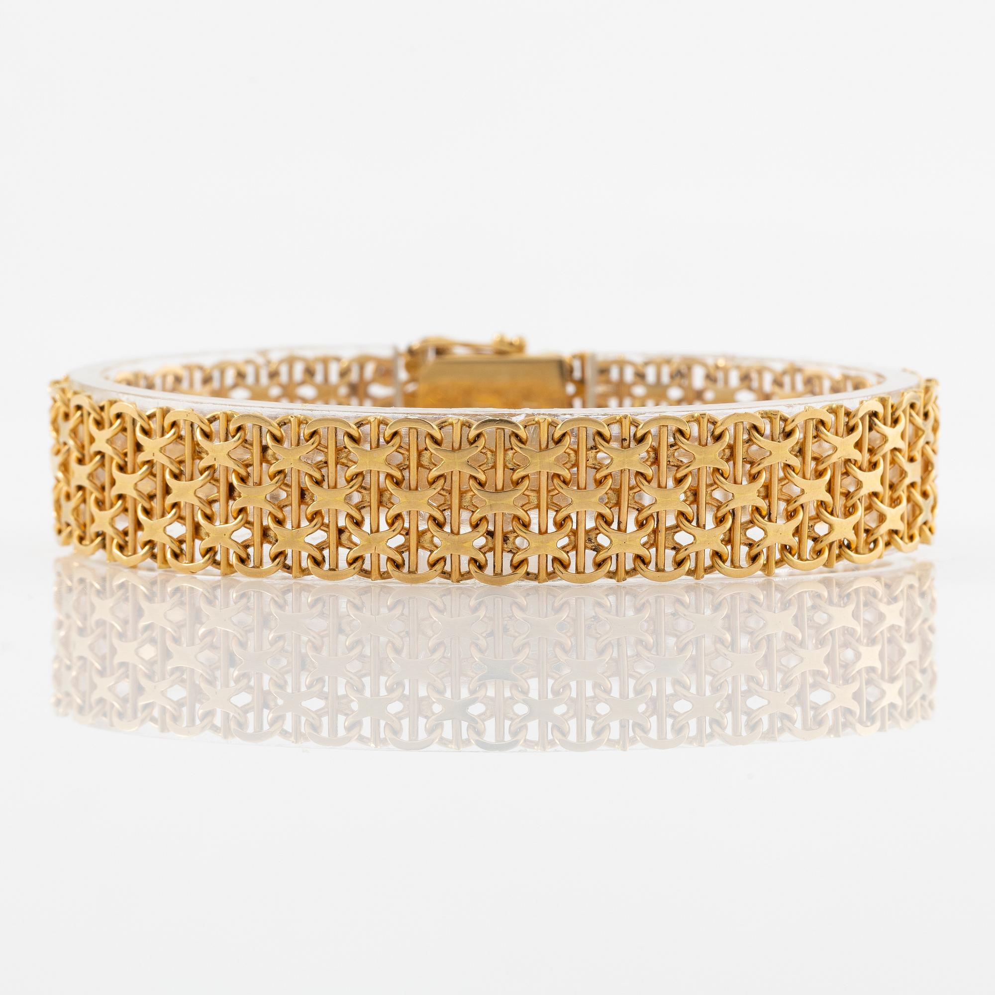 Armband, 18K guld, x-länk.
