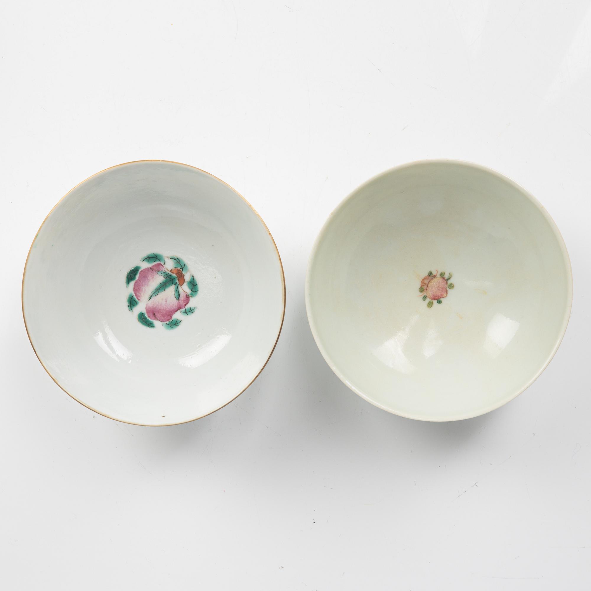 Porslin, 6 delar, Kina och Japan, tidigt 1900-tal.