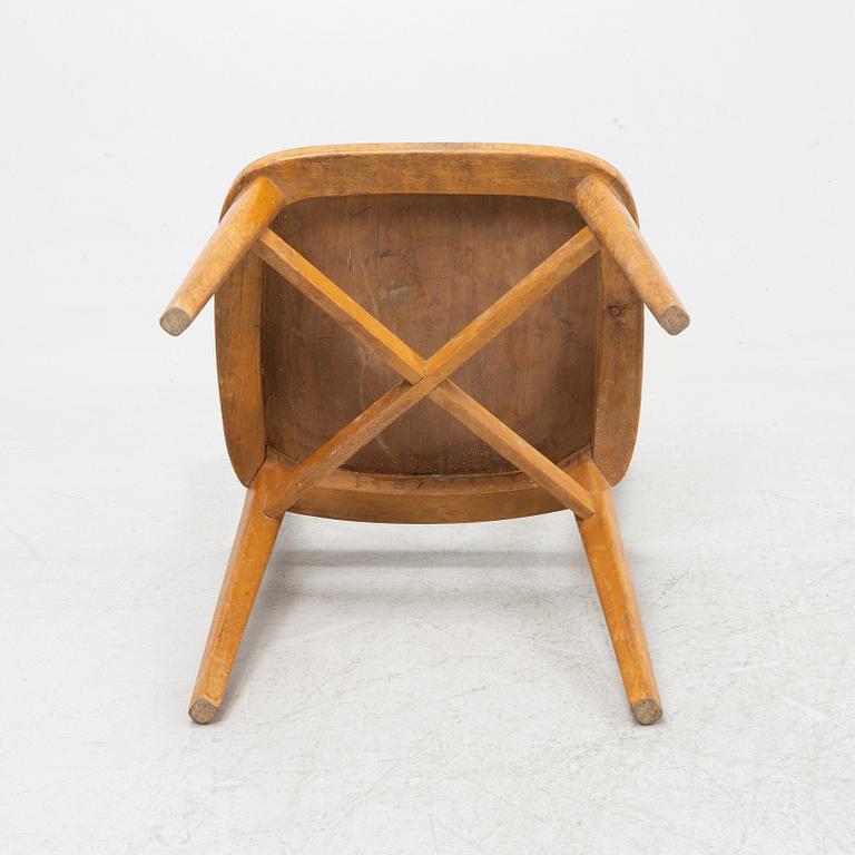 Axel Larsson, a children's table and 3 chairs, version of  "1300"-series, probably by Svenska Möbelfabrikerna Bodafors.