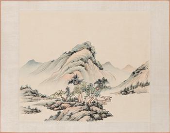 OKÄND KONSTNÄR, mapp med 10 st, gouacher, Japan/Kina, 1900-talets första hälft.