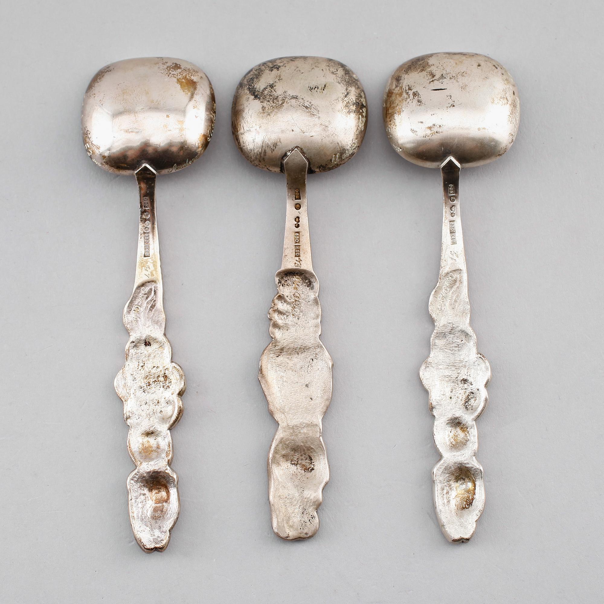 SKEDAR, 3 st, silver, Olle Ohlsson, 1979. Vikt ca 96 g.