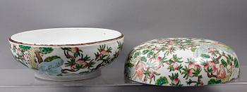 SKÅL med LOCK, porslin, Kina. 1900-tal.