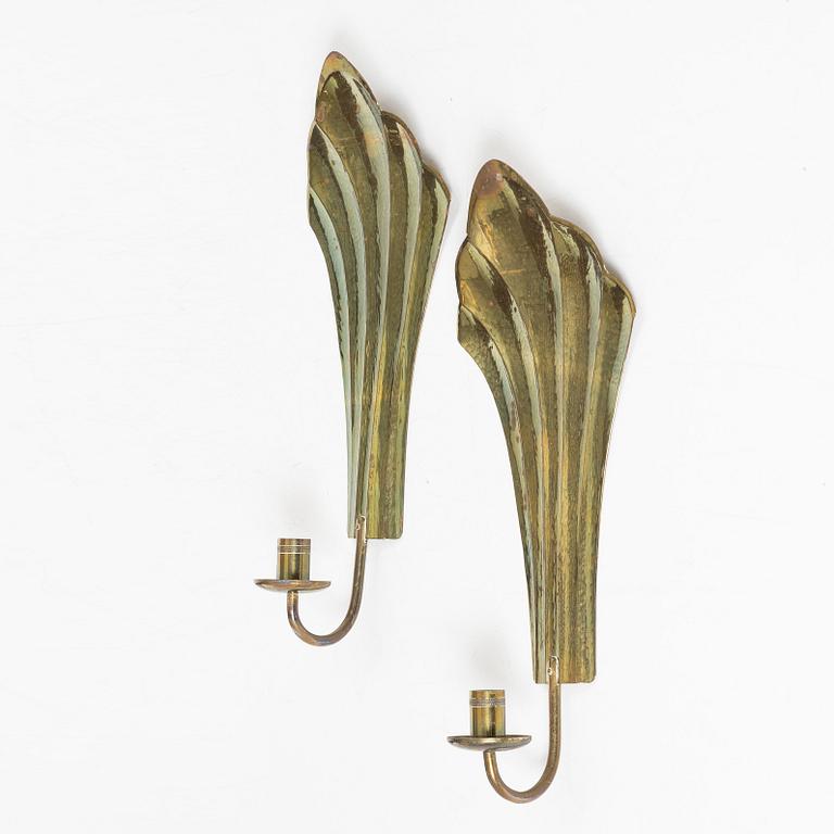 Carl Gustaf Ericsson, wall sconces, a pair, brass, Arvika.