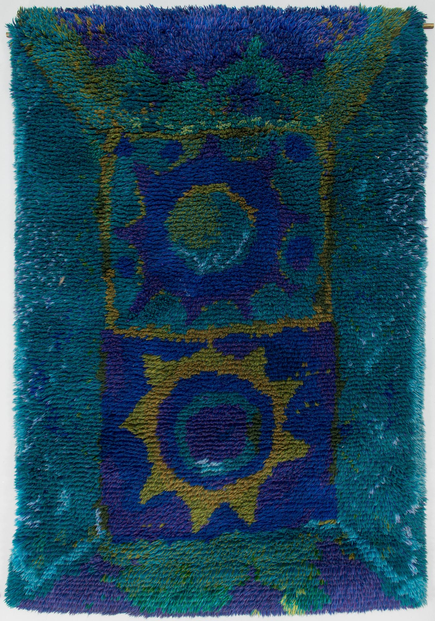 Ritva Puotila, ryijy, "Ares", 1960-luku. N. 180 x 125 cm.