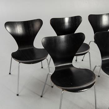 Arne Jacobsen, "Sjuan", stolar, 5 st.