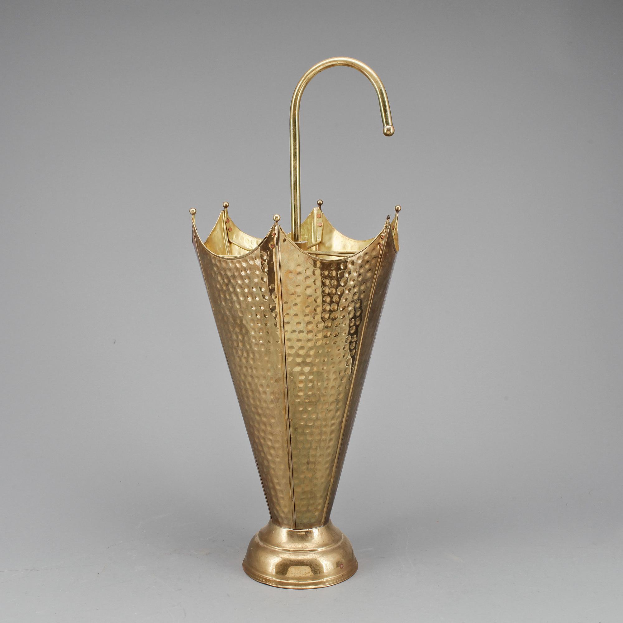 PARAPLYSTÄLL, mässing, 1900-talets mitt.