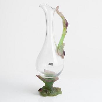 A glass decanter, Daum, France, signed.