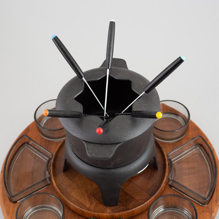 A fondue set by Jens Quistgaard, Digsmed, Denmark, 1960's.