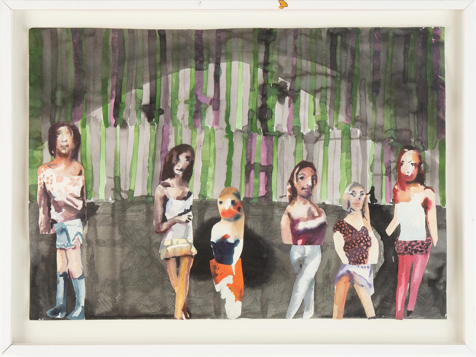 Maurits Ylitalo, watercolour & collage, signed and dated -08.