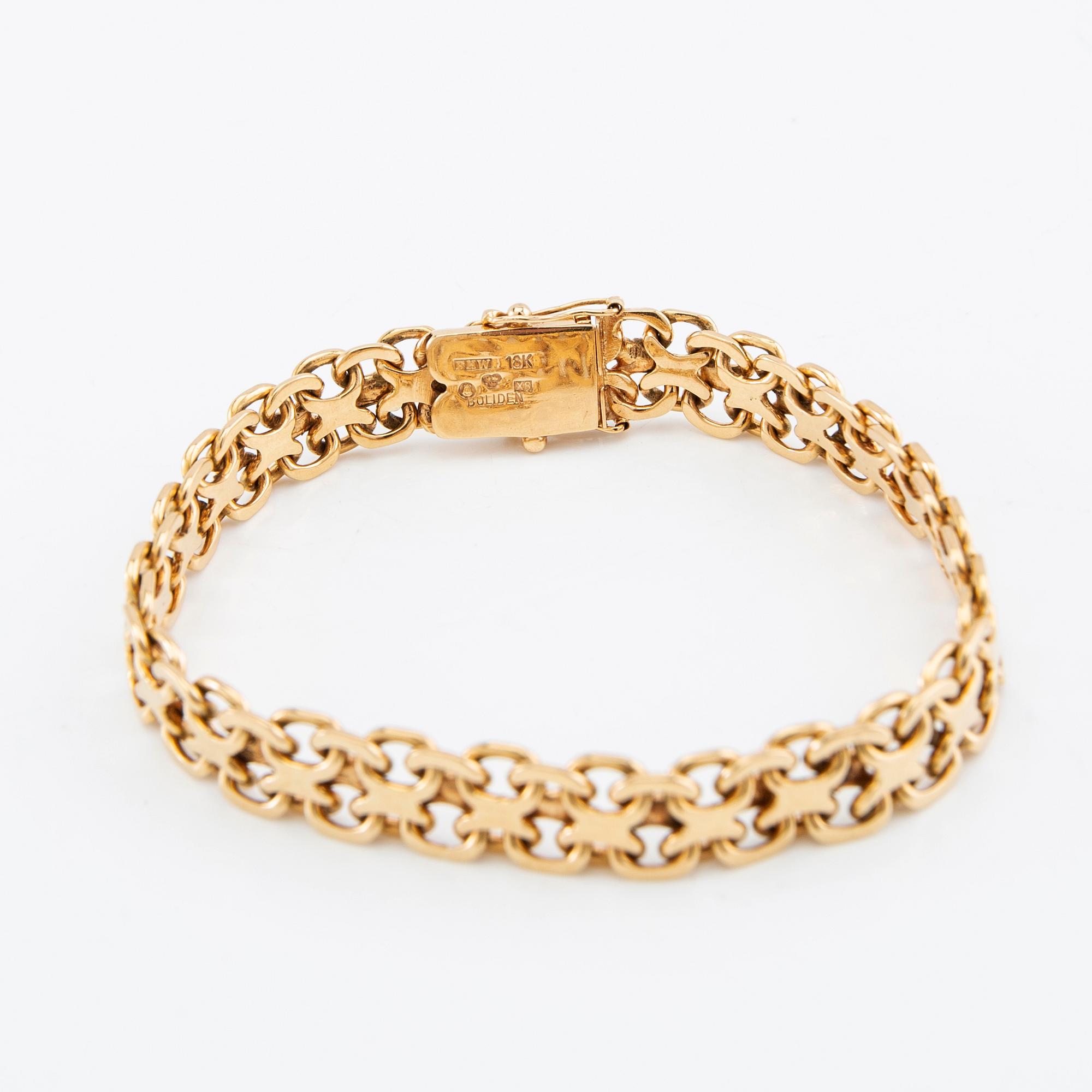 Bracelet X-link 18K gold, Erik Wahlbeck Stockholm 1948.