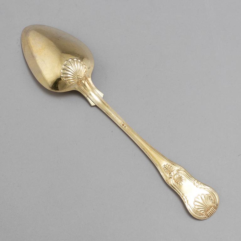 A gilt silver spoon, 'Kings Pattern', GW Richter, 1849.