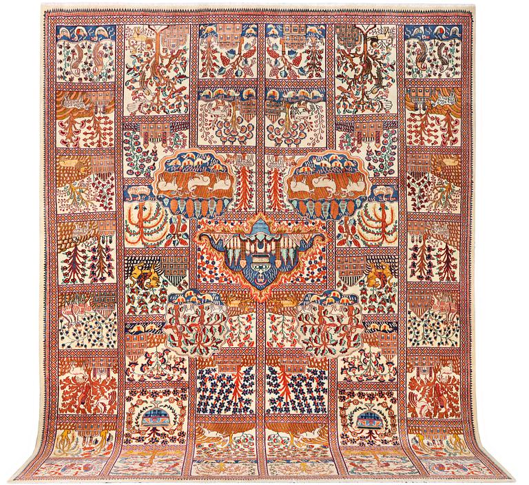 A Kashmar carpet, c. 391 x 291 cm.