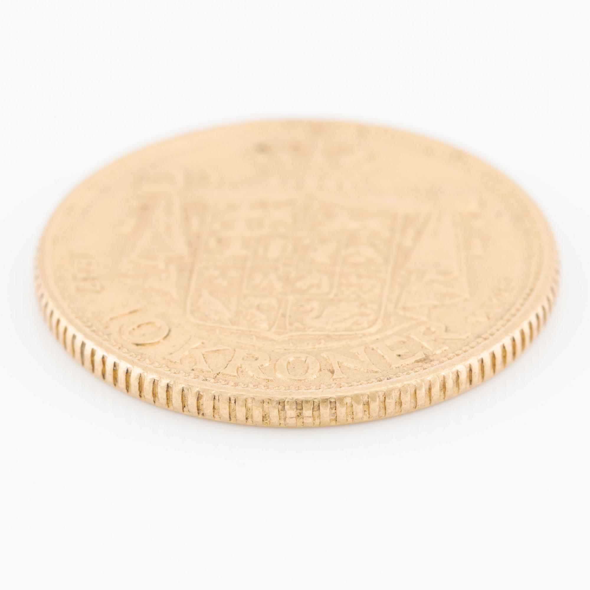 Guldmynt Christian X Danmark, 10 kroner 1917.