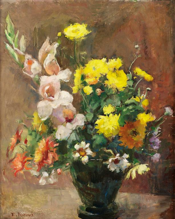 Esther Kjerner, Still life with flowers.