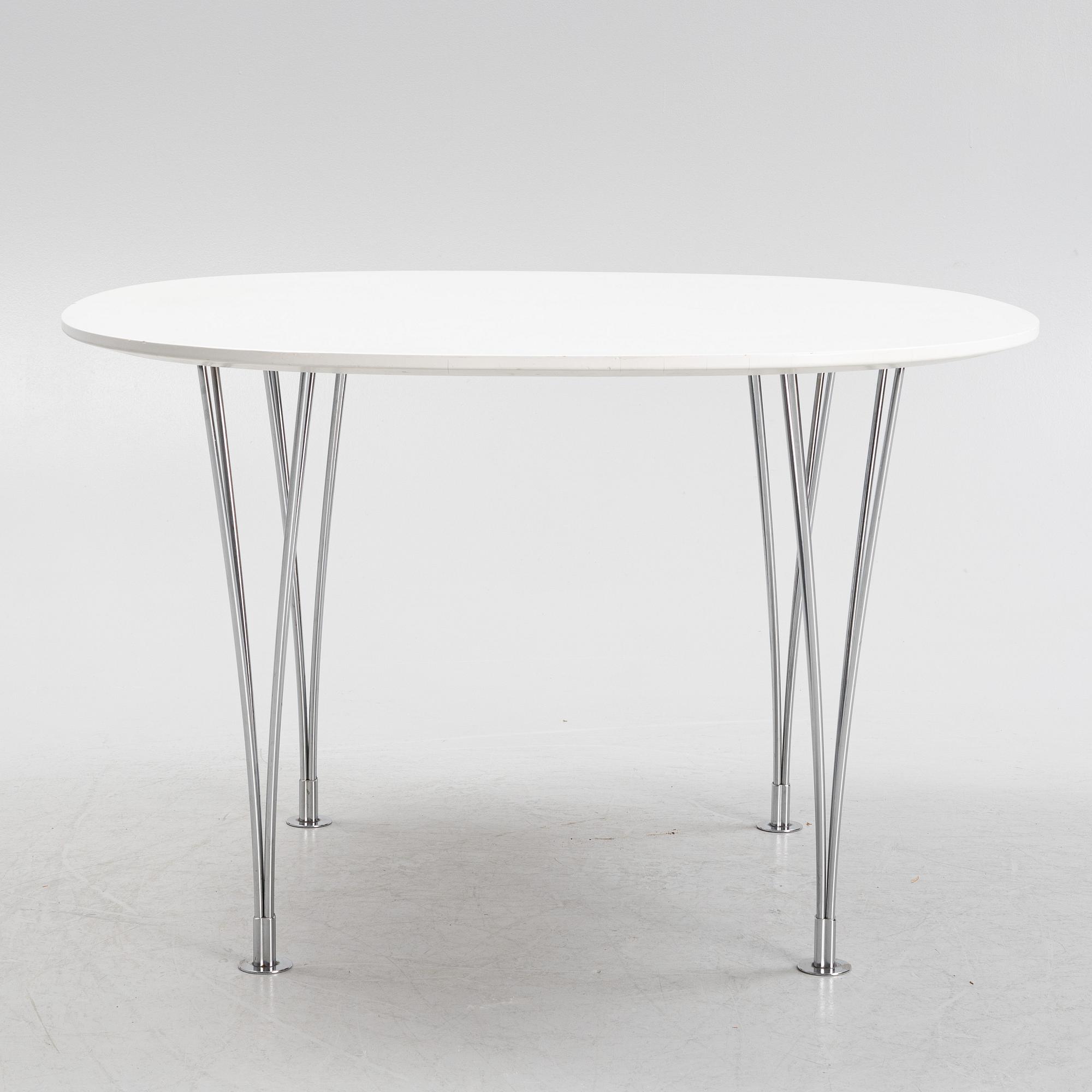 Bruno Mathsson & Piet Hein, a 'Supercirkel' dining table, Fritz Hansen, Denmark.
