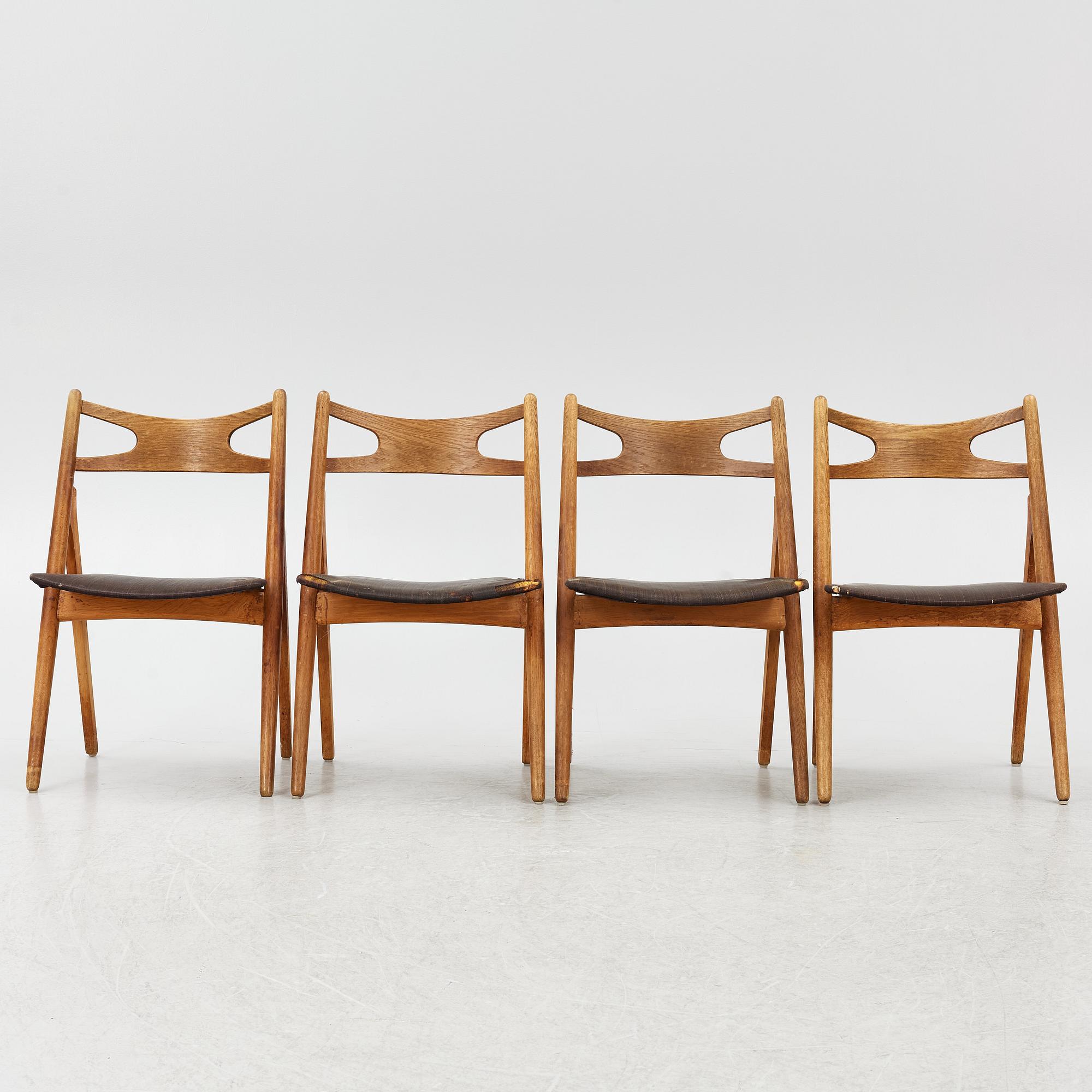Hans J. Wegner, four model CH-29 chairs Carl Hansen & Søn, mid-20th century.
