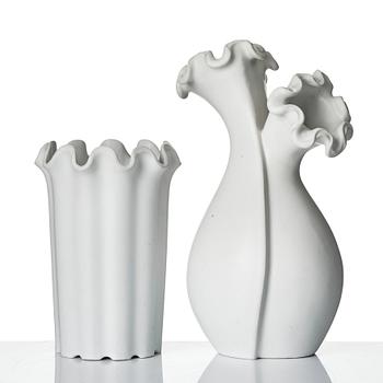 Wilhelm Kåge, two vases and a bowl from the series 'Våga', Gustavsberg, Sweden.