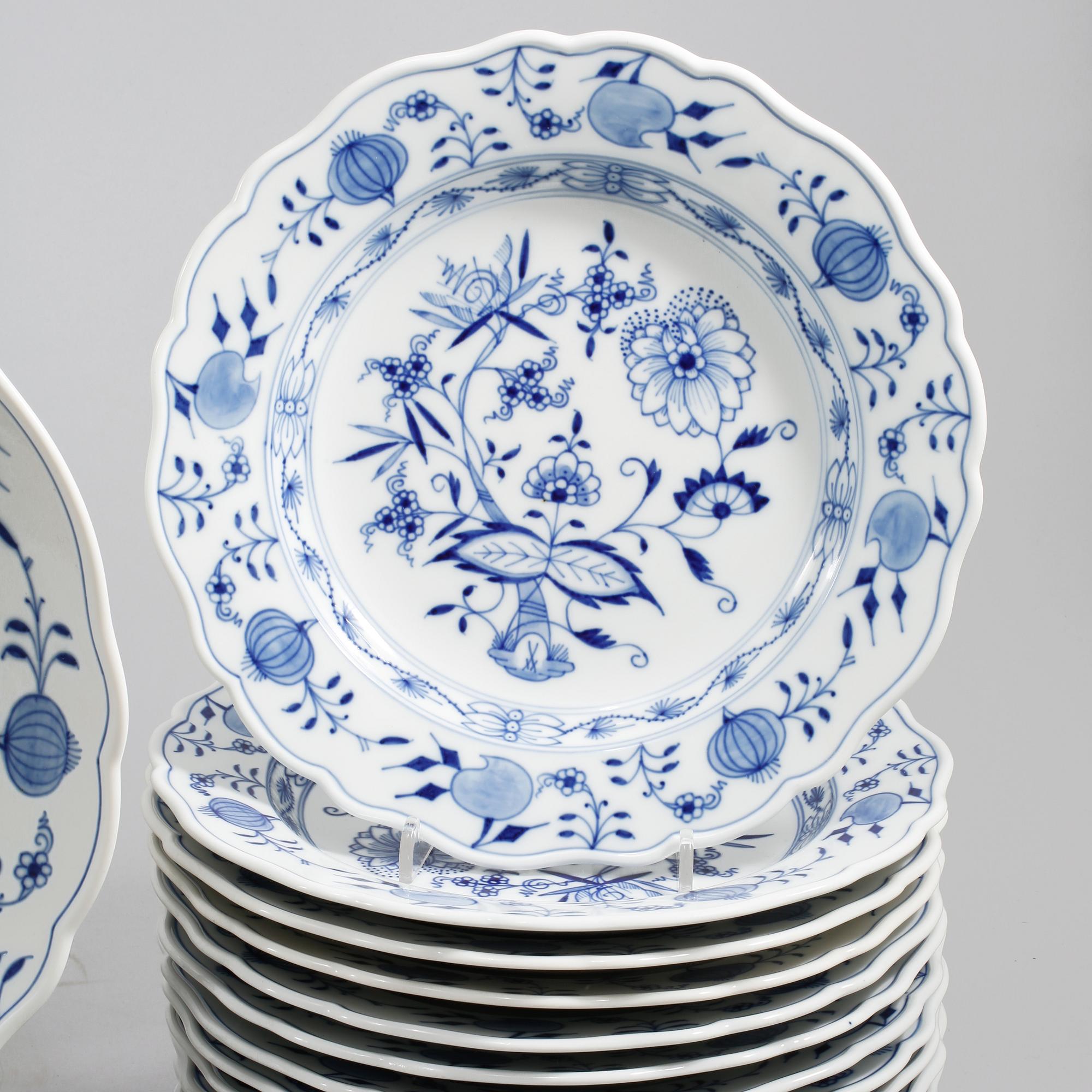 SERVISDELAR, 29 st, porslin, Meissen, 1900-tal.