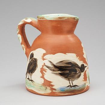 A Pablo Picasso faience pitcher "Pichet  aux oiseaux", Madoura, Vallauris, France 1962.