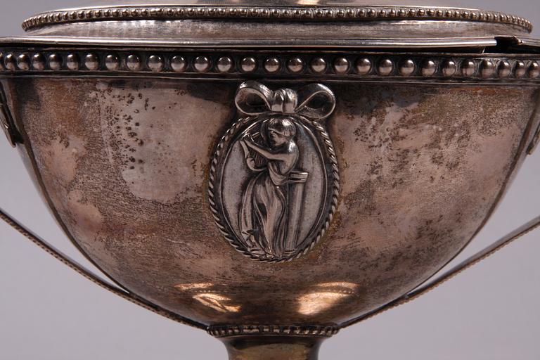 SOCKERSKÅL, silver, gustaviansk, Anders Brandt, Norrköping 1788.