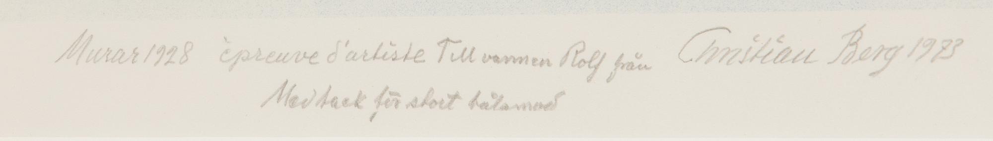 Christian Berg, "Murar 1928".