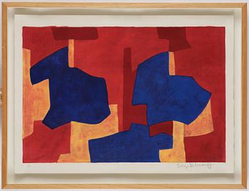 Serge Poliakoff, "Composition jaune, bleue et rouge".