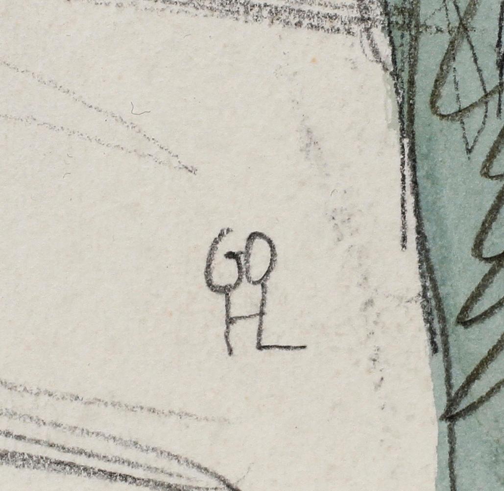 HILDING LINNQVIST, Hilding Linnqvist 1891-1984. Akvarell. Monogramsignerad.